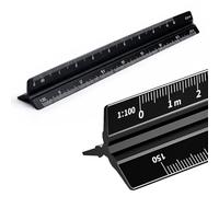 KEPYATI Escalímetro Profesional - Regla Triangular De Aluminio - 15 Cm - 1:20 1:50 1:75 1:100 1:125 (Versión Portátil)