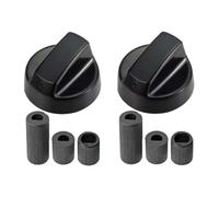 KEPYATI Manija Perillas Mando Universal Para Horno, Perilla Placa De Vitrocerámica, Perillas De Cocina, Manija Cocina De Gas, Incluye 3 Adaptadores, 4 Cm Diámetro, Pack 2 Unidades (Negro)