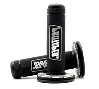KEPYATI Moto Dirt Pit Bicicleta 7/8Inch Manillar De Goma Para Ciclomotor,Punos Para Scooter Agarraderas Moto Para Manillar De Motos De Cross, Pitbike, Antideslizante Y Duradero (Negro Y Gris)