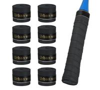 KEPYATI Set de 8 Grip y Overgrips, para Raqueta de Tenis, Bádminton y Squash, Grip Antideslizante para Palas y Raquetas, Overgrip Autoadhesivo y Absorbente, Accesorios de Padel y Tenis (Negro)