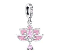 KEQ Abalorio de Amor Familiar Cuentas de Plata de Ley 925 Herzform Liebes-Anhänger de Viaje Para Pulseras Europeas mujer Abalorios Regalos para Navidad (Loto)