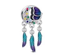 KEQ Abalorio de Amor Familiar Cuentas de Plata de Ley 925 Herzform Liebes-Anhänger de Viaje Para Pulseras Europeas mujer Abalorios Regalos para Navidad (Atrapasueños mariposa azul-violeta)