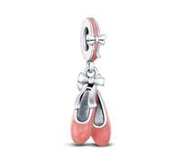 KEQ Abalorio de plata 925 para recital de danza de ballet, compatible con pulseras y collares Pandora, regalos para bbf, hija, nieta, cumpleaños, graduación, mini, Plata de ley, No es una piedra