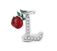 KEQ Abalorio de plata de ley 925 compatible con pulseras Pandora, letra inicial del alfabeto de la A a la Z, compatible con esposa, día de la madre, día de San Valentín, regalo de cumpleaños, mini