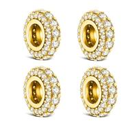 KEQ Abalorio espaciador para pulseras Pandora, relleno de calcetines, circonita cúbica, clip en el tope de joyería de Navidad, regalos para mujeres y madres, 4Pcs, Plata de ley, No es una piedra