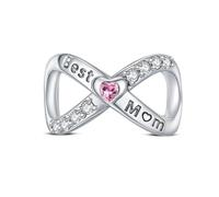 KEQ Abalorios Colgante de Cuentas Plata de Ley 925 con Circonita Cúbica 5A Compatible con Europeo Pulsera Collar,Amor familiar Cuentas de Para Mujer (Colgante Madre Infinita)