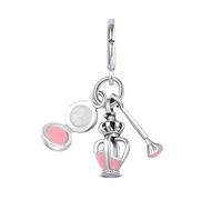KEQ Abalorios Colgante de Cuentas Plata de Ley 925 con Circonita Cúbica 5A Compatible con Europeo Pulsera Collar,Amor familiar Cuentas de Para Mujer (Makeup Sets)