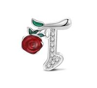 KEQ Abalorios de Letras A-Z, Charm Colgantes Alfabeto en Plata 925 con Circonitas, Compatible con pulseras europeas, Dijes de Letras para Mujer, Regalo Mujer (T)