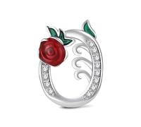 KEQ Abalorios de Letras A-Z, Charm Colgantes Alfabeto en Plata 925 con Circonitas, Compatible con pulseras europeas, Dijes de Letras para Mujer, Regalo Mujer (O)