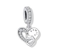 KEQ Abalorios familiares para pulseras, collar, dije de hermana, mejor mamá, globo aerostático, árbol genealógico, cuentas de corazón para mamá, cuentas de corazón para abuela, esposa, hija, regalos