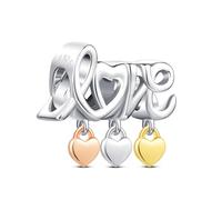 KEQ Amor Escrito a Mano Dije para pulseras Colgantes de plata 925 Cuentas para collares Joyería Regalos para Mujeres