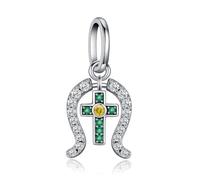 KEQ Charm para pulseras Plata de Ley 925 con Circonita Cúbica para mujeres collares regalo Abalorios con circonita cúbica, día de la madre, Abalorios de regalo para mujeres (Lucky Charm)