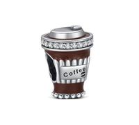 KEQ Charm Taza de Café para Pulseras Pandora 925 Silver Original Take a Break Coffee Charm Cumpleaños de moda de la joyería de vacaciones BFF regalo para mamá hija (Taza de café)