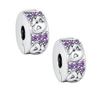 KEQ Charms Abaloriosde Cuentas Manzana Bruja Venenosa Plata de Ley 925 con Circonita Cúbica Halloween Skull Pumpkin Colgante con Mujer Europeo Pulsera Collar (Lila Totenkopf-Perle)