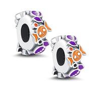 KEQ Charms Abaloriosde Cuentas Manzana Bruja Venenosa Plata de Ley 925 con Circonita Cúbica Halloween Skull Pumpkin Colgante con Mujer Europeo Pulsera Collar (Süßigkeiten-Spacer aus Silikon)