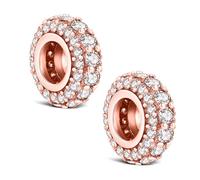 KEQ Cuentas Separadoras y Topes Antideslizantes de Plata 925，Compatibles con Pulseras de Tipo Pandora，Charm con Circonita de Nacimiento - Regalo para el Día de la Madre Joyería para Mujer