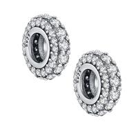 KEQ Cuentas Separadoras y Topes Antideslizantes de Plata 925，Compatibles con Pulseras de Tipo Pandora，Charm con Circonita de Nacimiento - Regalo para el Día de la Madre Joyería para Mujer