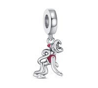 KEQ Dijes de plata de ley 925 con diseño de Aladdín Cuentas Compatible con Pulsera Europeo regalo para mamá e hija (Mono Abu Aladdin)