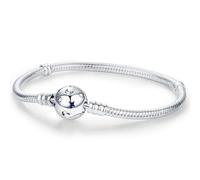KEQ Pulsera de plata de ley 925 para mujer, pulsera de cadena de serpiente, estrella, luna, pata de perro, bonitos momentos icónicos, pulsera europea (Moon Star, 6.7In/17cm)