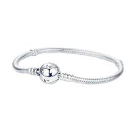 KEQ Pulsera de plata de ley 925 para mujer, pulsera de cadena de serpiente, estrella, luna, pata de perro, bonitos momentos icónicos, pulsera europea (Moon Star, 8.3In/21cm)
