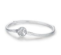 KEQ Pulsera de plata de ley 925 para mujer, pulsera de cadena de serpiente, estrella, luna, pata de perro, bonitos momentos icónicos, pulsera europea (Dog Paw, 7.5In/19cm)