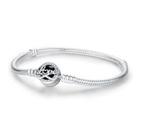 KEQ - Pulsera para mujer, con cierre de corazón de plata 925, joyas para mujer, regalos de Navidad, mujer, cumpleaños, día de la madre, 7.1in/18cm, Plata de ley, circonita cúbica