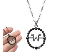 KEQAR 1 Pcs Collar Letra "W" Wednesday Cosplay Accesorio Addams Colgante Unisex Fans Símbolo W Personalidad Para Hombre Y Mujer Collar Gótico Lolita Decoración Halloween