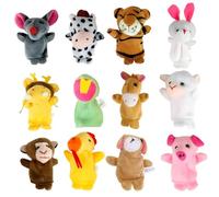 KEQAR 12 Marionetas de Dedo Set, Títeres de Animales para Niños, Figuras de Peluche para Cumpleaños Infantiles, Regalos y Sorpresas para Niños y Niñas (Multicolor)