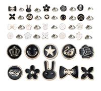 KEQAR 20 Pcs Broches Decorativos, Broches para Ropa, Botones Sin Coser, Pins para Jeans, Botones de Camisa, Broches Desmontables Instantáneos, para Ropa, Prendas de Jean, Cárdigans, Decoración DIY