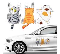 KEQAR 3 Hojas de pegatinas de coche de gato Pegatinas de coche de gato, pegatinas de coche y gato, cubierta de arañazos, decoración de coche, PVC impermeable