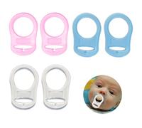 KEQAR 6 piezas Bebé Clips Porta Anillo De Mam Botón De Silicona Para Cualquier Chupete [clip de chupete, sujeción segura, portátil, fácil de usar, duradero, para bebés(Tres Colores)