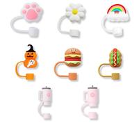 KEQAR 8 Piezas Accesorios para Pajitas Stanley Cup, Tapas de Silicona Antipolvo, Set de Fundas de Silicona para Pajitas (10mm) (Vasos no incluidos)