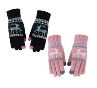 KEQAR Guantes Térmicos Touchscreen Invierno Mujer y Hombre con Acrílico y Diseño de Flor de Nieve