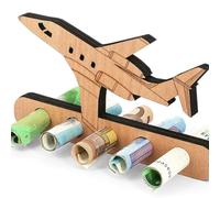 KEQAR Original de Madera FSC para Cumpleaños, Viajes y Luna de Miel, Avión Decorativo y Personalizable para Amantes de los Aviones, Amigos, Familia y Parejas, Ideal como Decoración de Mesa o Creativo