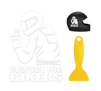 KEQAR Pegatina Decorativa 3 Piezas, Pegatina Moto, Pegatina Moto, Respeto a los motoristas, Pegatina con arañazo de plástico (Blanco)