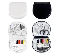 KEQAR Premium Mini Kit de Costura - Set de Agujas e Hilos, Ideal para Viajes, Adultos, Principiantes, Emergencias, DIY y Uso en Casa (Negro + Blanco)