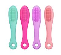 KEQAR Set de 4 cepillos dentales reutilizables de silicona para el cepillado dental de perros y gatos