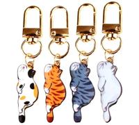 KEQAR Set de 4 Llaveros de Gato Adorables, Regalos para Amantes de los Gatos, Mini Llaveros Unisex con Diseños de Gatos (2025 Más Reciente)