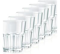 Kerafactum 6 vasos irrompibles, vasos de agua duraderos de plástico estable, vaso de whisky, vaso de fiesta, vaso de whisky, juego de vasos con aspecto de cristal auténtico, apilable, sin BPA