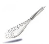 Kerafactum Batidor de varillas plano de 30 cm, acero inoxidable, 6 arcos, diseño redondo, con ojal colgante