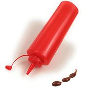 Kerafactum - Botella para Majority Mostaza ketschup BBQ Sauce tentempiés Squeez Botella Botella dosificadora Botella Garnier Bottle Rojo 700 ML Recipiente para aliño (Adecuado plástico 0,7 l)