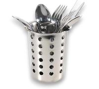 Kerafactum® - Cesta redonda para cubiertos y piezas pequeñas, apta para lavavajillas, universal, redonda, de malla gruesa de acero inoxidable