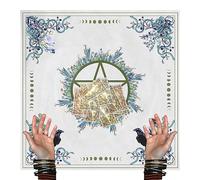 KERALI Tarot Mantel, Mantel Papel Tarot, Mantel Mesa Tarot, Mesa adivinación profeta Pentagrama Altar, Tarot Celestial Tela Tapiz