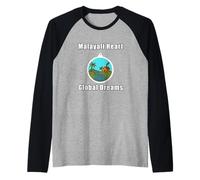 Keralite Malayali corazón sueños globales Kerala Campo Camiseta Manga Raglan