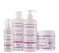 Kerargan - Juego de champú y acondicionador, máscara y suero de biotina y colágeno para cabello plano, fino y opaco - Volumen y brillo - Sin sulfato y OGM - 3 x 500 ml y 1 x 100 ml