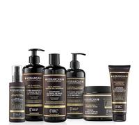 KERARGAN - Rutina de Ricino, 6 Productos - 3x500ml+100ml+350ml+250ml | Champú, acondicionador, mascarilla, sérum, cuidado sin aclarado y exfoliante, rutina completa