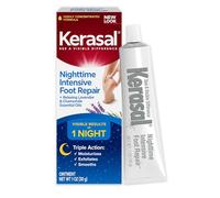 Kerasal Nighttime - Pomada de reparación intensiva de pies para talones agrietados y pies secos, 28,3 g