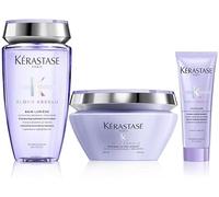 KÉRASTASE Blond Absolu - Brillo y reparación para cabello rubio - Trenzado y blanqueado - con ácido hialurónico - Champú (250 ml) + acondicionador (75 ml) + máscara (250 ml)