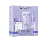 Kérastase, Blond Absolu, rutina de cuidado con champú, acondicionador y spray protector de calor, para cabello rubio y rubio, Bain Lumière 80 ml, Fondant Cicaflash 75 ml y sérum Cicaplasme de 45 ml