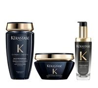Kérastase - Chronologiste - Trio: Champú Bain Régénérant (250 ml) + Mascarilla Masque Intense Régénérant (200 ml) + Huile de Parfum (75 ml)